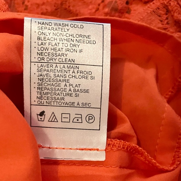 NWT Betsey Johnson Crochet Lace Ruffle Hem Mini Dress in Spicy Orange Sz M. - Picture 13 of 13